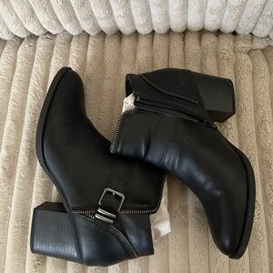 American Rag Black Ankle Booties with Buckle Detail